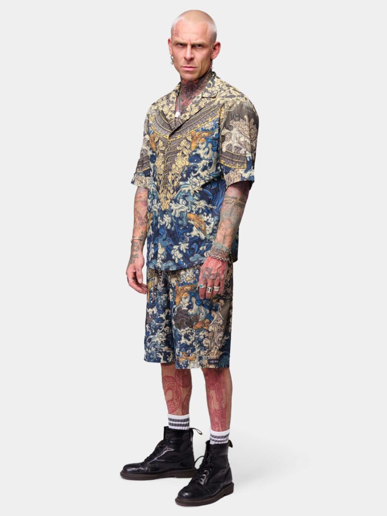 AKITA SAMURAI BLUE [РУБАШКА УНИСЕКС *short]