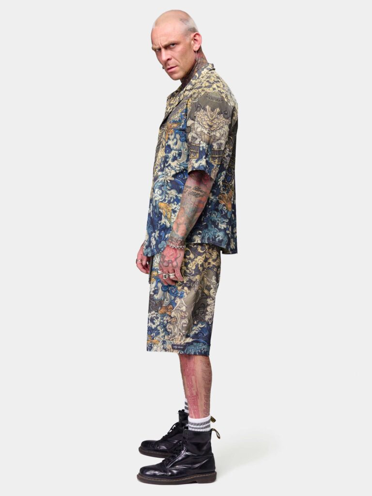 AKITA SAMURAI BLUE [РУБАШКА УНИСЕКС *short]