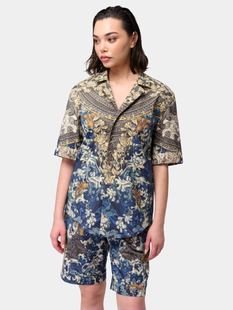 AKITA SAMURAI BLUE [РУБАШКА УНИСЕКС *short]