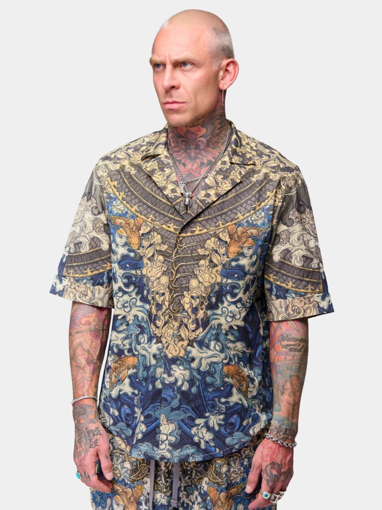 AKITA SAMURAI BLUE [РУБАШКА УНИСЕКС *short]