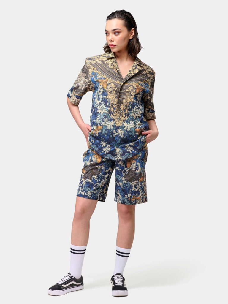 AKITA SAMURAI BLUE [РУБАШКА УНИСЕКС *short]